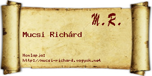 Mucsi Richárd névjegykártya