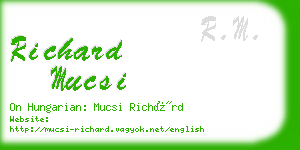 richard mucsi business card